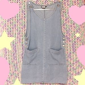 Vintage 90s Denim Jumper Skirt Pinafore Dress JSK